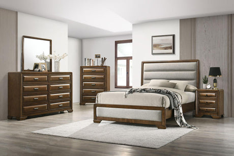 Caerwys Brown/Light Gray Queen Bed by Furniture of America at Eve Furniture