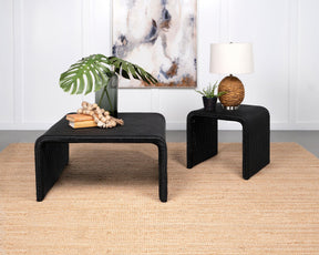 Cahya Black 2-Piece Rattan Coffee and End Table Set by Coaster at Eve Furniture