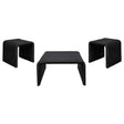 Cahya Black 3-Piece Rattan Coffee and End Table Set by Coaster at Eve Furniture