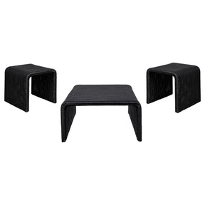 Cahya Black 3-Piece Rattan Coffee and End Table Set by Coaster at Eve Furniture