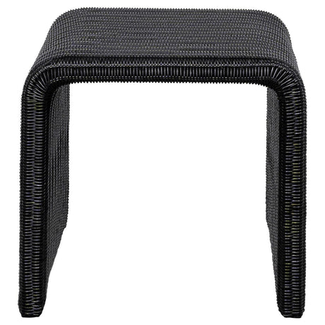 Cahya Black Woven Rattan Sqaure End Table by Coaster at Eve Furniture