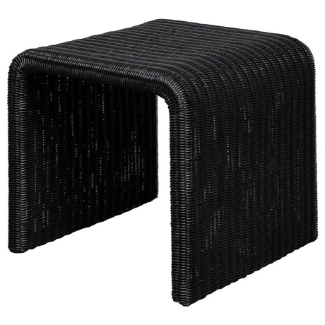 Cahya Black Woven Rattan Sqaure End Table by Coaster at Eve Furniture