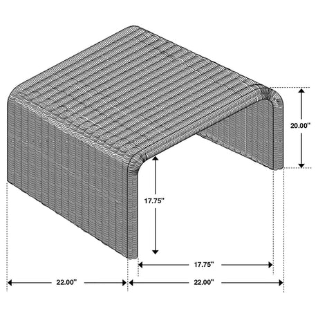 Cahya Black Woven Rattan Sqaure End Table by Coaster at Eve Furniture