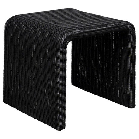 Cahya Black Woven Rattan Sqaure End Table by Coaster at Eve Furniture