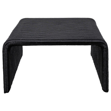 Cahya Woven Rattan Sqaure Coffee Table Black by Coaster at Eve Furniture