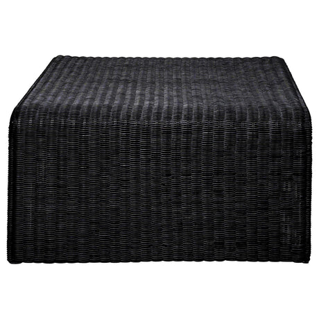 Cahya Woven Rattan Sqaure Coffee Table Black by Coaster at Eve Furniture