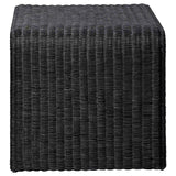 Cahya Woven Rattan Sqaure End Table Black