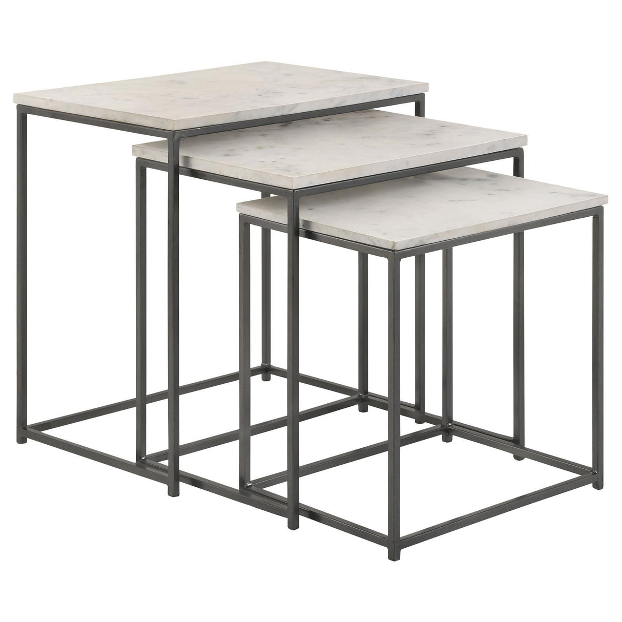 Medora White 3-piece Marble Top Nesting Table Set by Coaster at Eve Furniture
