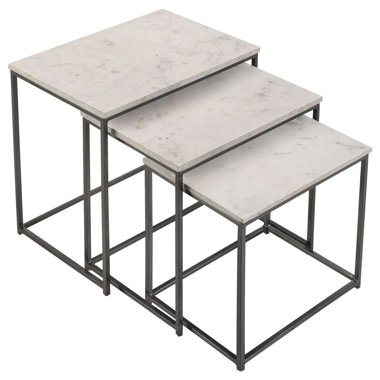 Medora White 3-piece Marble Top Nesting Table Set by Coaster at Eve Furniture