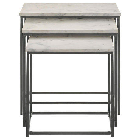 Medora White 3-piece Marble Top Nesting Table Set by Coaster at Eve Furniture