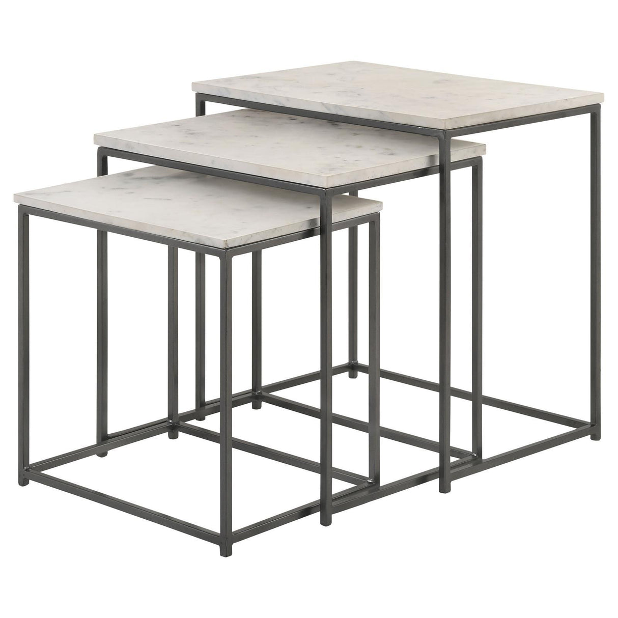 Medora White 3-piece Marble Top Nesting Table Set by Coaster at Eve Furniture