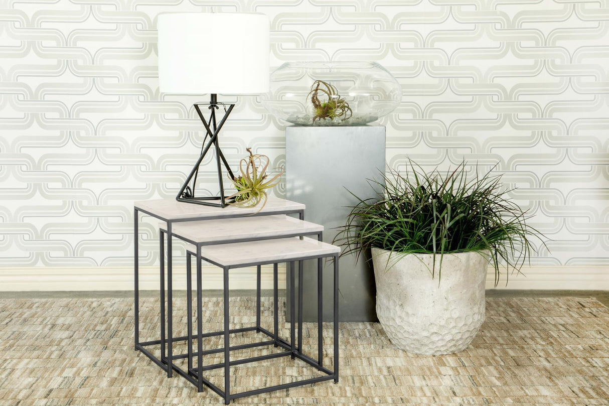 Medora White 3-piece Marble Top Nesting Table Set by Coaster at Eve Furniture