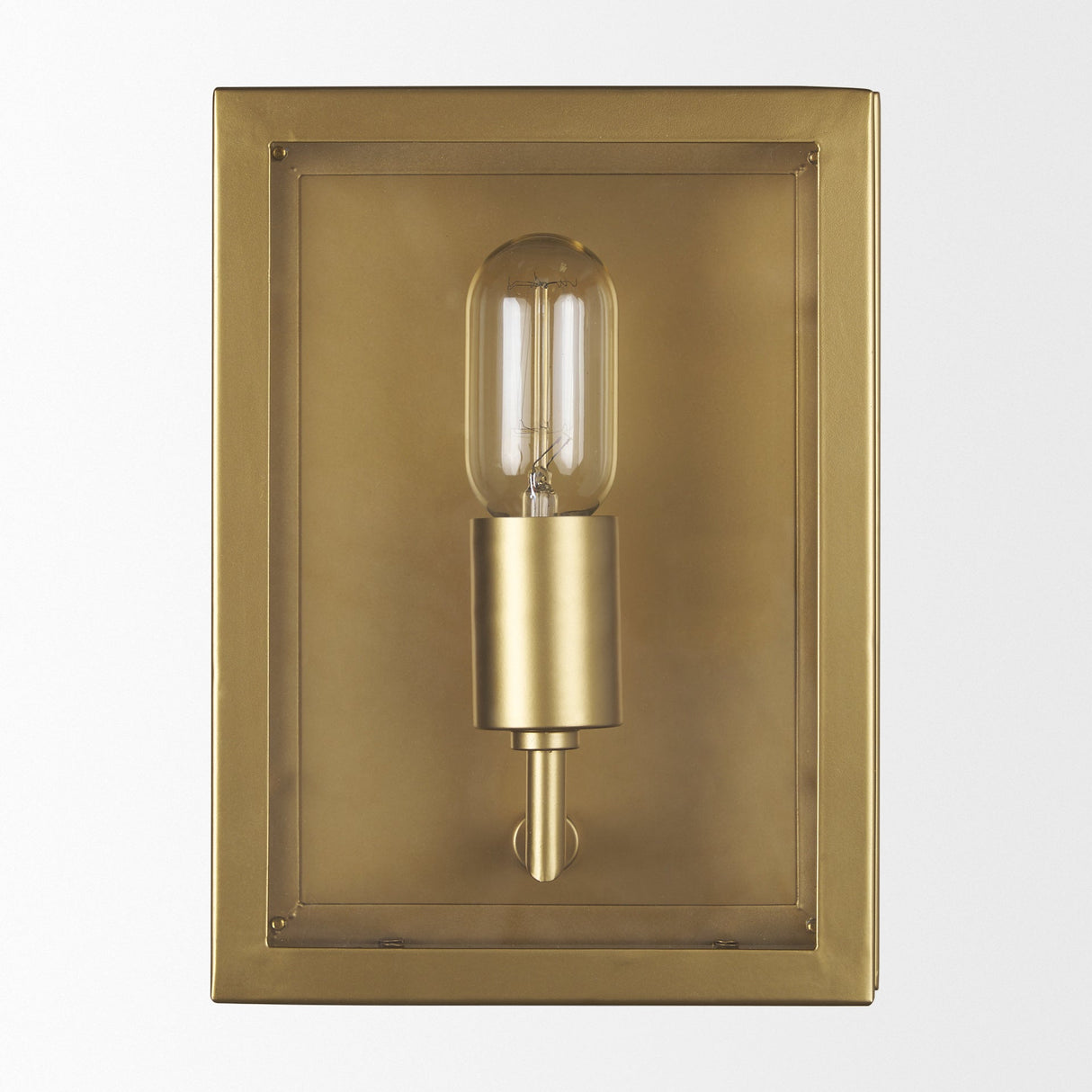 Cairn Brushed Gold Metal w/ Glass 1-Light Wall Sconce by Mercana at Eve Furniture
