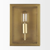 Cairn Brushed Gold Metal w/ Glass 1-Light Wall Sconce by Mercana at Eve Furniture