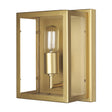 Cairn Brushed Gold Metal w/ Glass 1-Light Wall Sconce by Mercana at Eve Furniture