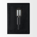 Cairn Matte Black Metal w/ Glass 1-Light Wall Sconce by Mercana at Eve Furniture