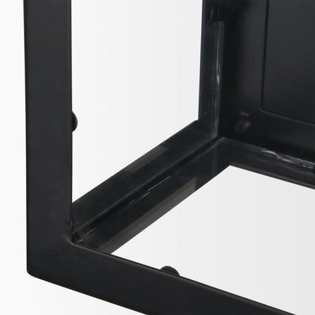 Cairn Matte Black Metal w/ Glass 1-Light Wall Sconce by Mercana at Eve Furniture
