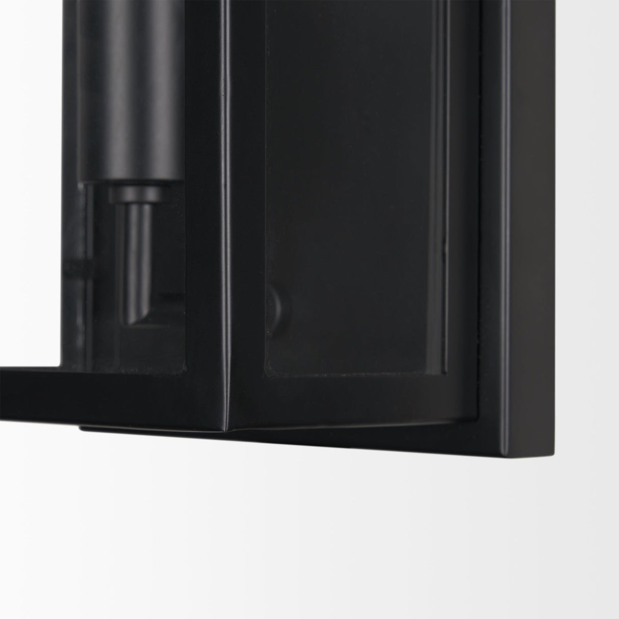 Cairn Matte Black Metal w/ Glass 1-Light Wall Sconce by Mercana at Eve Furniture