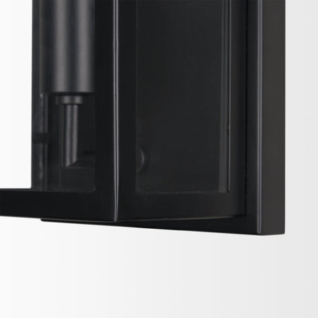 Cairn Matte Black Metal w/ Glass 1-Light Wall Sconce by Mercana at Eve Furniture