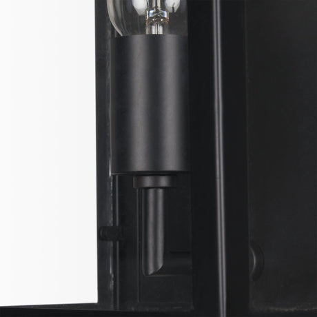 Cairn Matte Black Metal w/ Glass 1-Light Wall Sconce by Mercana at Eve Furniture
