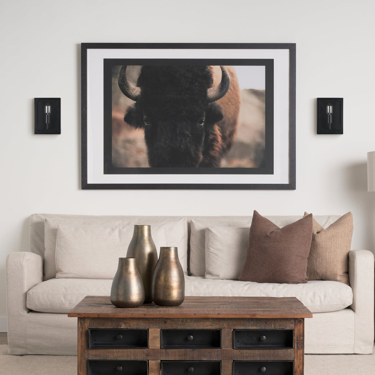 Cairn Matte Black Metal w/ Glass 1-Light Wall Sconce by Mercana at Eve Furniture