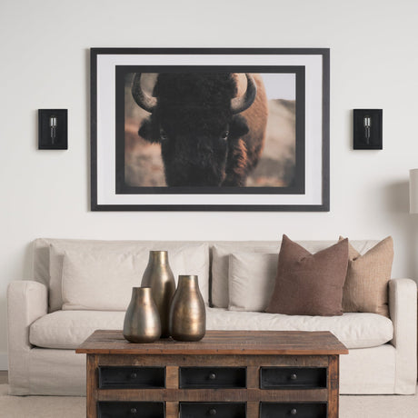 Cairn Matte Black Metal w/ Glass 1-Light Wall Sconce by Mercana at Eve Furniture