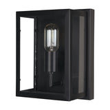 Cairn Matte Black Metal w/ Glass 1-Light Wall Sconce by Mercana at Eve Furniture