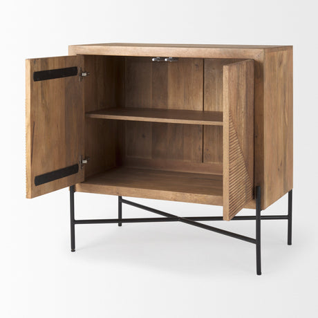 Cairo 2 Door Wood and Metal Cabinet by Mercana at Eve Furniture