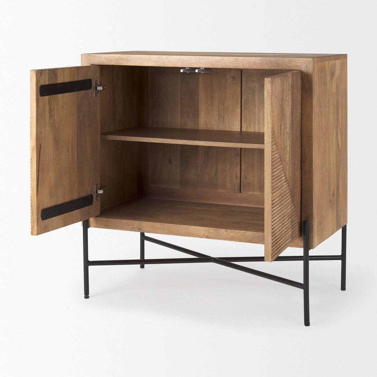 Cairo 36.0L x 19.5W x 36.0H 2 Door Wood and Metal Cabinet by Mercana at Eve Furniture