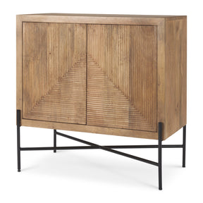 Cairo 36.0L x 19.5W x 36.0H 2 Door Wood and Metal Cabinet by Mercana at Eve Furniture