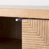 Cairo Brown Solid Wood Black Metal Base 4 Door Cabinet Sideboard by Mercana at Eve Furniture