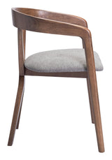 Cairo Dove Gray & Walnut Dining Chair by Zuomod at Eve Furniture