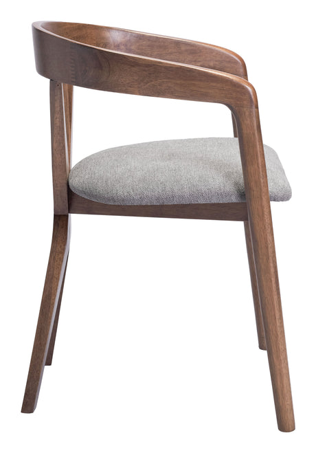 Cairo Dove Gray & Walnut Dining Chair by Zuomod at Eve Furniture