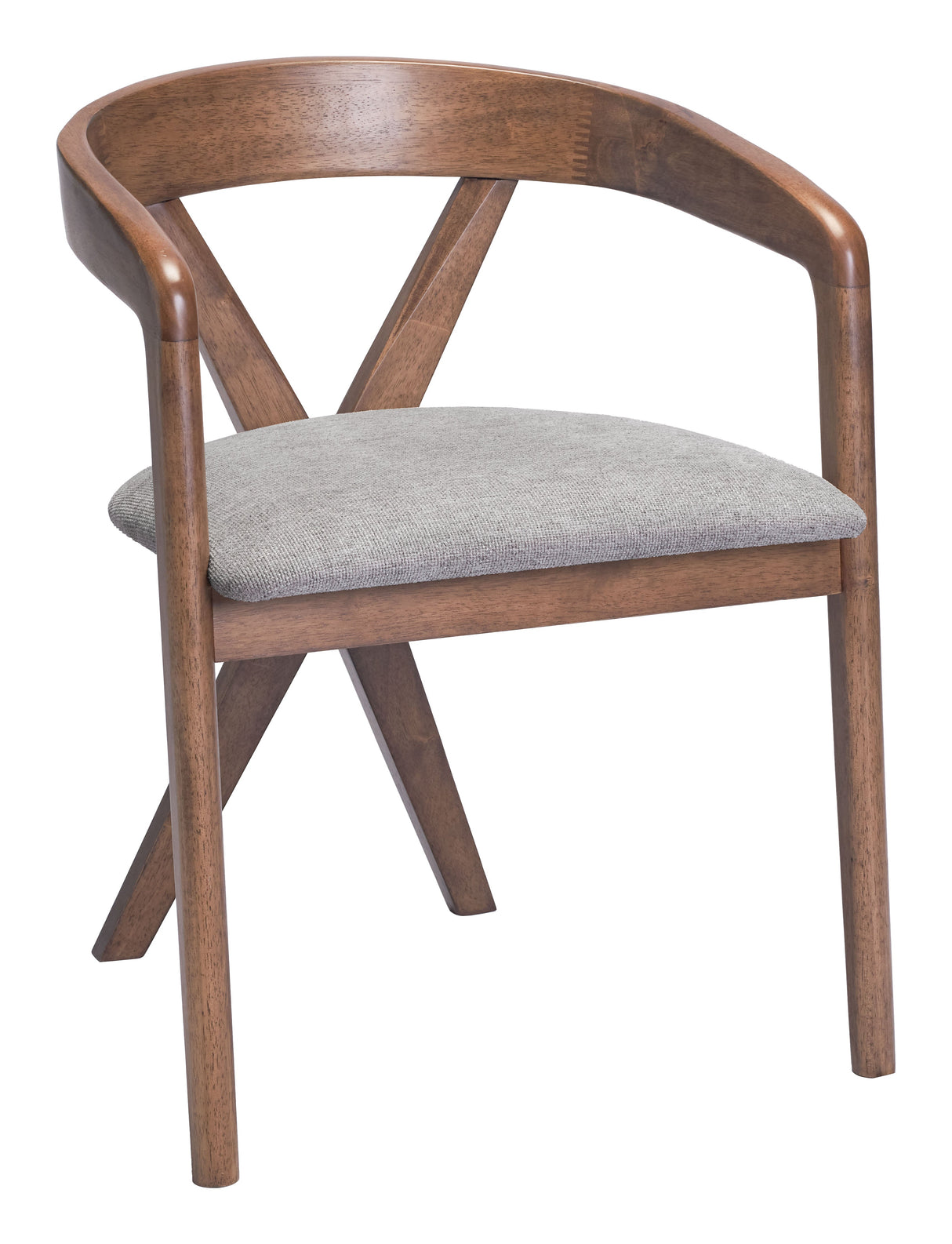 Cairo Dove Gray & Walnut Dining Chair by Zuomod at Eve Furniture
