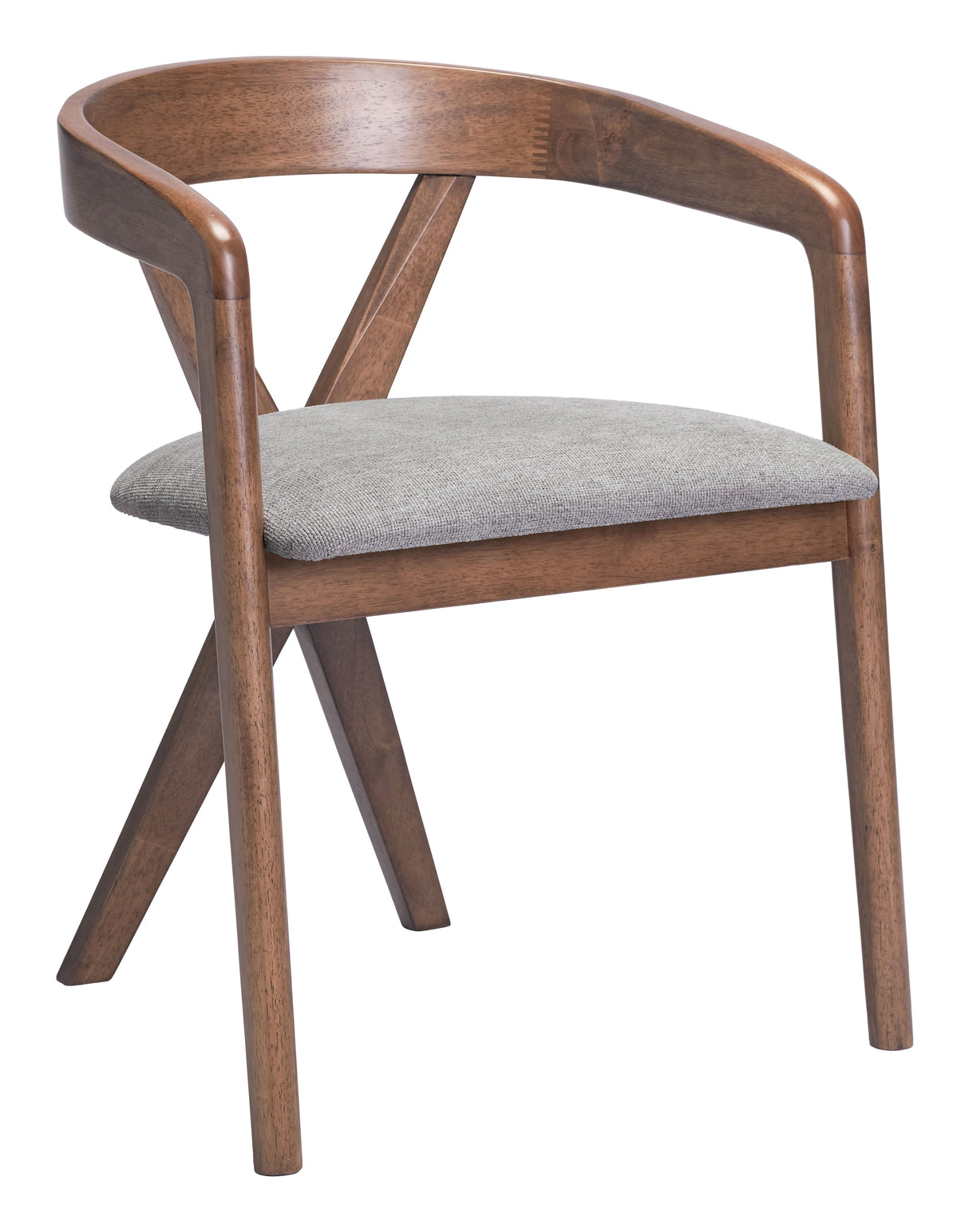 Cairo Dove Gray & Walnut Dining Chair by Zuomod at Eve Furniture