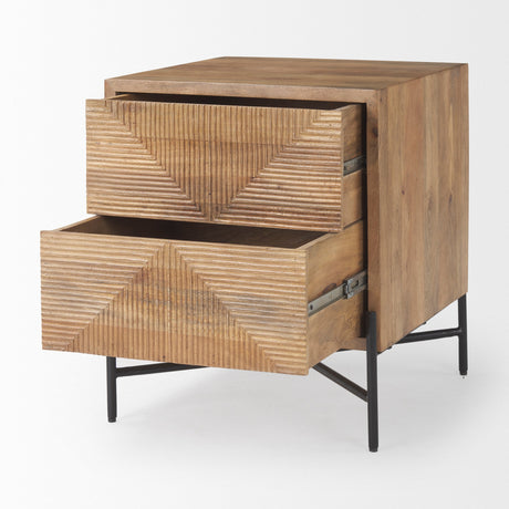 Cairo Wood 2 Drawer Accent table by Mercana at Eve Furniture