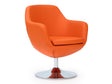 Caisson Faux Leather Swivel Accent Chair in Orange and Polished Chrome by Manhattan Comfort at Eve Furniture