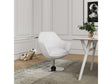 Caisson Faux Leather Swivel Accent Chair in White and Polished Chrome (set of 2) by Manhattan Comfort at Eve Furniture