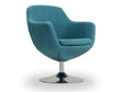 Caisson Swivel Accent Chair in Blue and Polished Chrome by Manhattan Comfort at Eve Furniture