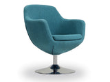 Caisson Swivel Accent Chair in Blue and Polished Chrome by Manhattan Comfort at Eve Furniture