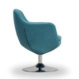 Caisson Swivel Accent Chair in Blue and Polished Chrome (set of 2) by Manhattan Comfort at Eve Furniture