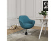 Caisson Swivel Accent Chair in Blue and Polished Chrome (set of 2) by Manhattan Comfort at Eve Furniture