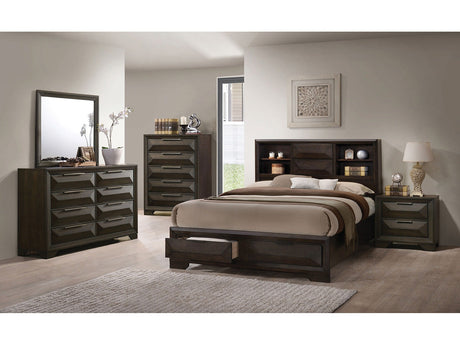 Caistor Espresso 5-Piece Queen Bedroom Set by Furniture of America at Eve Furniture