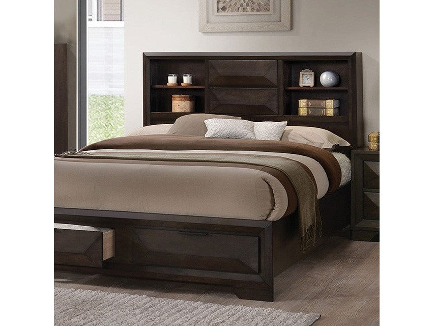 Caistor Espresso Eastern King Bed by Furniture of America at Eve Furniture