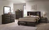 Caistor Espresso King Bookcase Storage Bed by Furniture of America at Eve Furniture