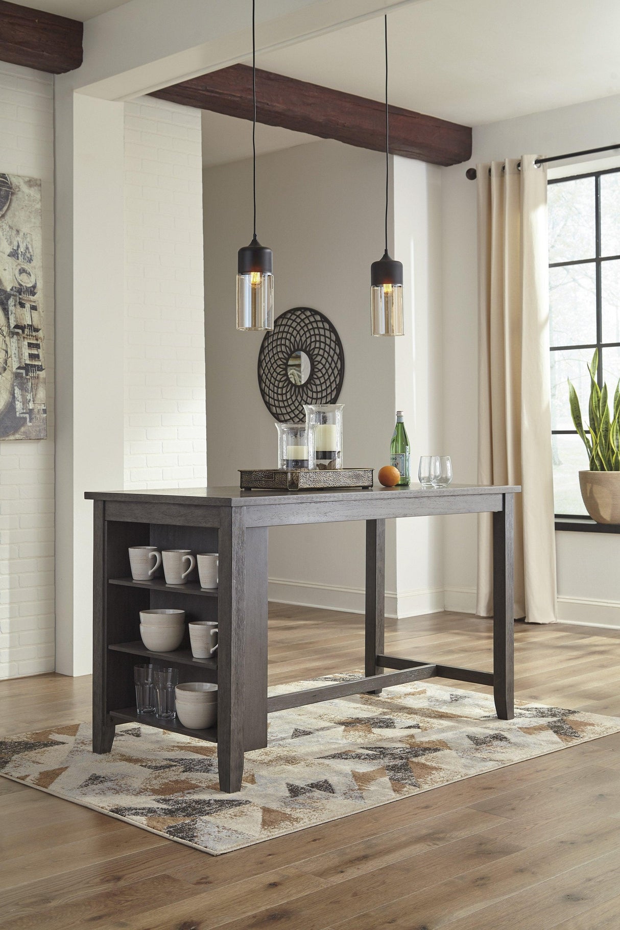 Caitbrook Gray 5-Piece Counter Height Set with Stools by Ashley at Eve Furniture