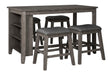 Caitbrook Gray 5-Piece Counter Height Set with Stools by Ashley at Eve Furniture