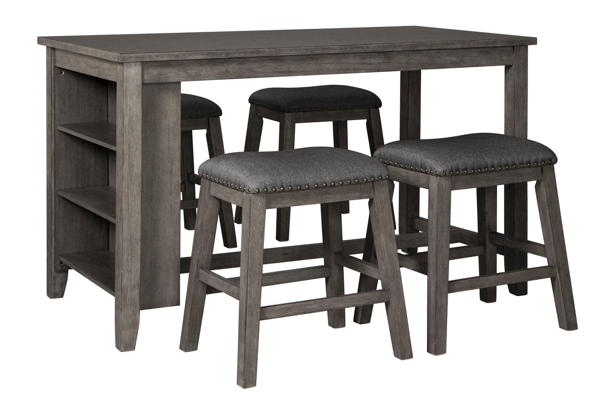 Caitbrook Gray 5-Piece Counter Height Set with Stools by Ashley at Eve Furniture