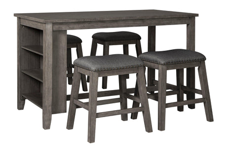 Caitbrook Gray 5-Piece Counter Height Set with Stools by Ashley at Eve Furniture