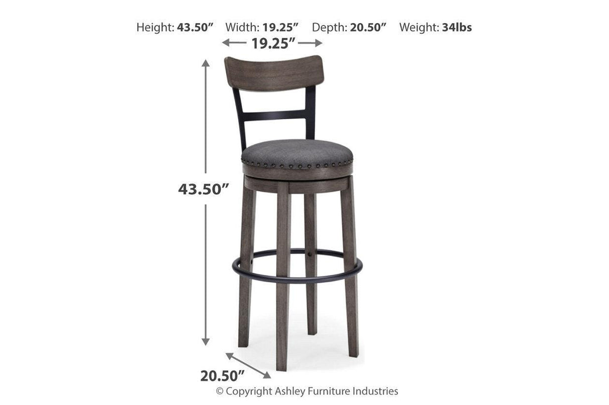 Caitbrook Gray Bar Height Barstool by Ashley at Eve Furniture